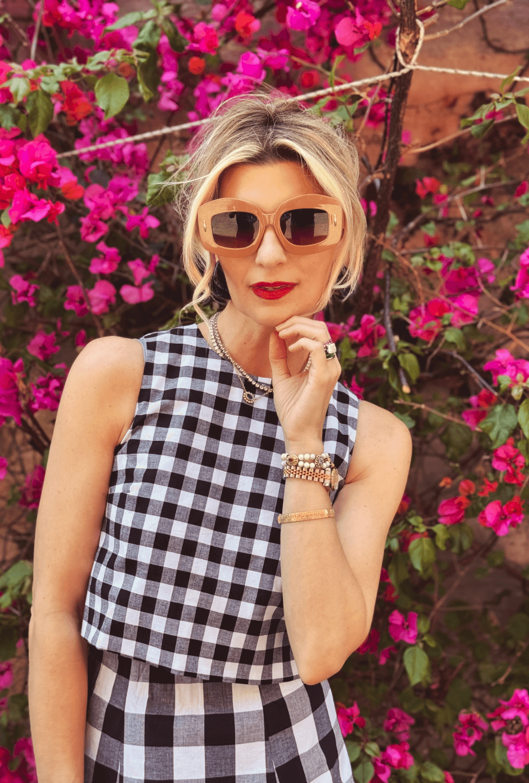 Audrey Top - Black & White Gingham – BURU