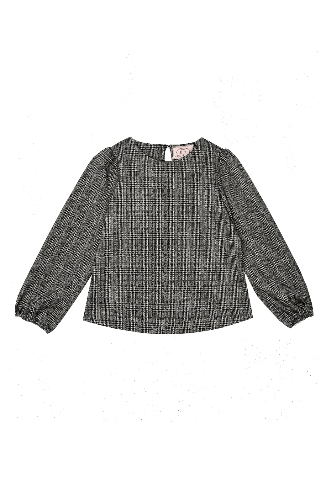 BURU x Mary Orton Bishop Sleeve Top - Glen Plaid