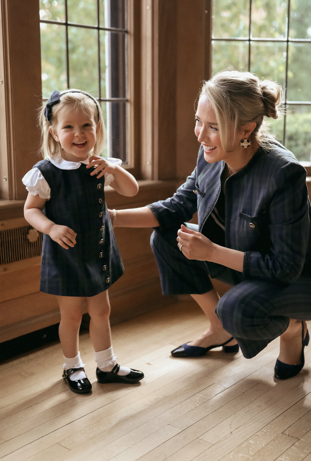 BURU x Mary Orton Little Girl's Scallop Shift Dress - Blackwatch