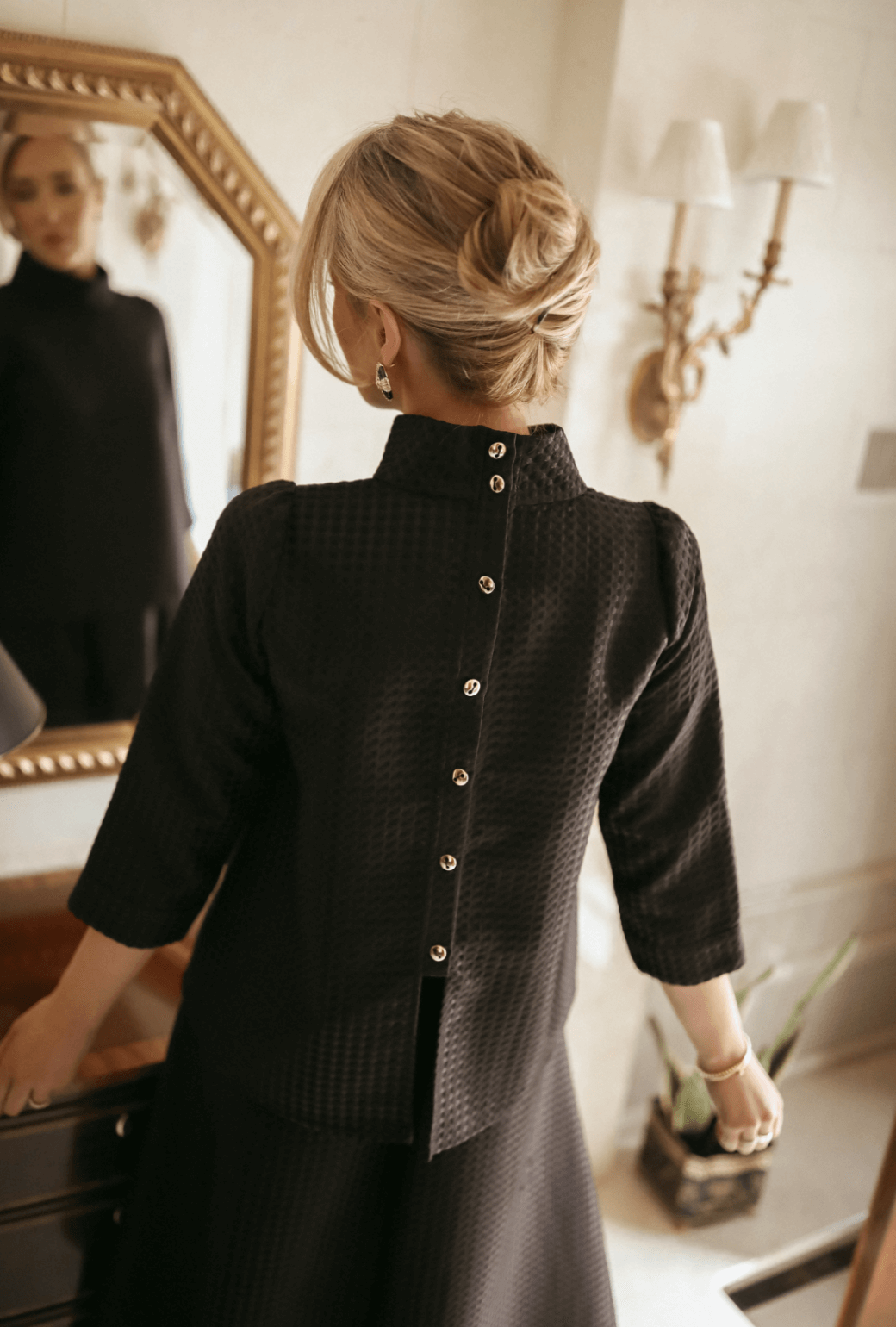 BURU x Mary Orton Mod Top - Black Dot