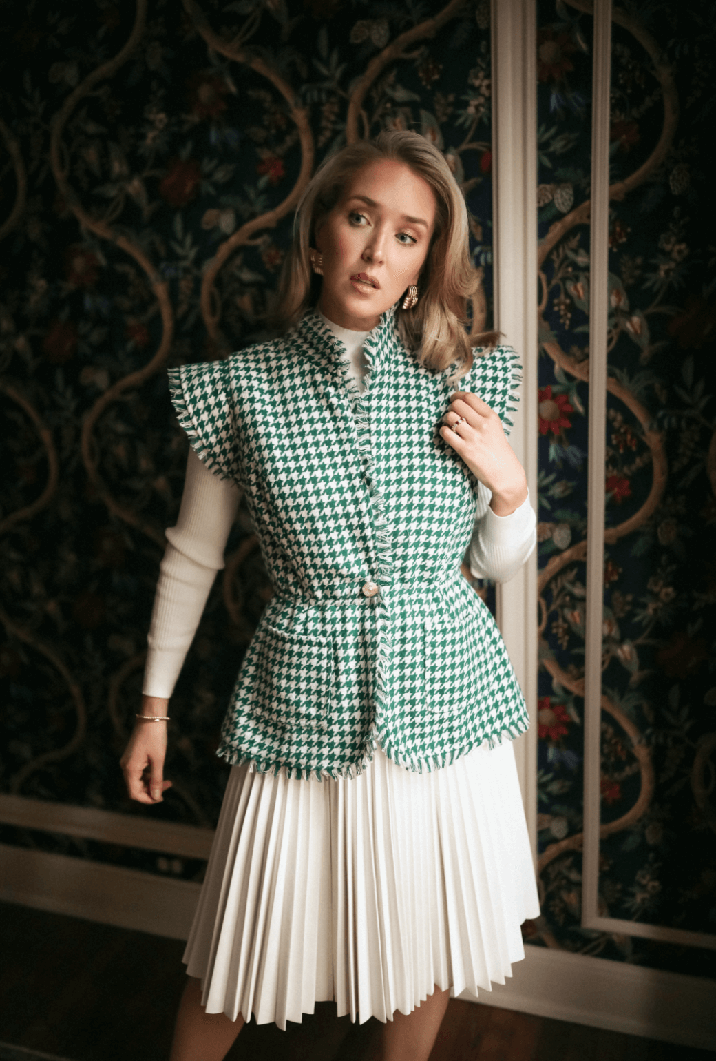 BURU x Mary Orton Reversible Vest - Houndstooth