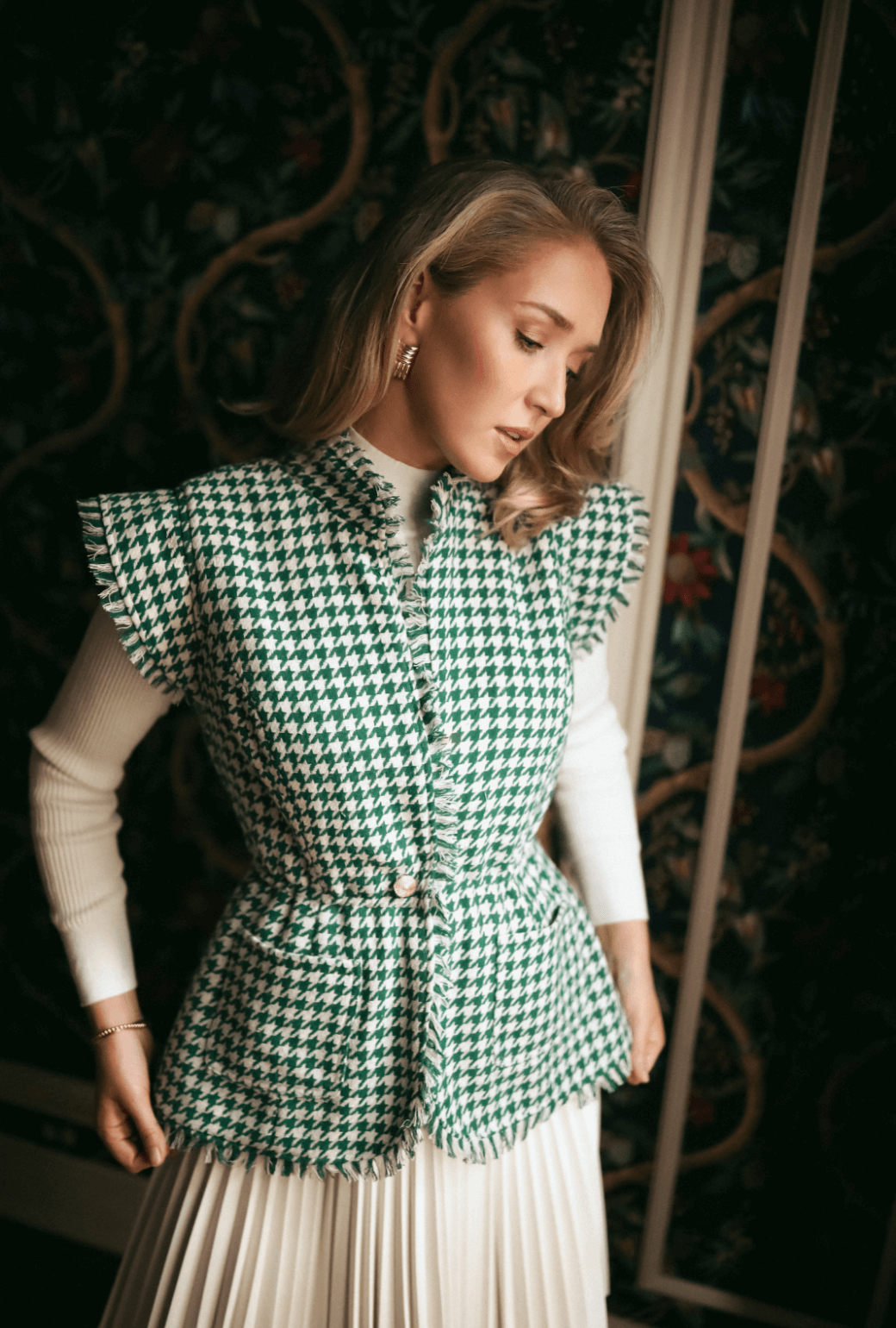 BURU x Mary Orton Reversible Vest - Houndstooth