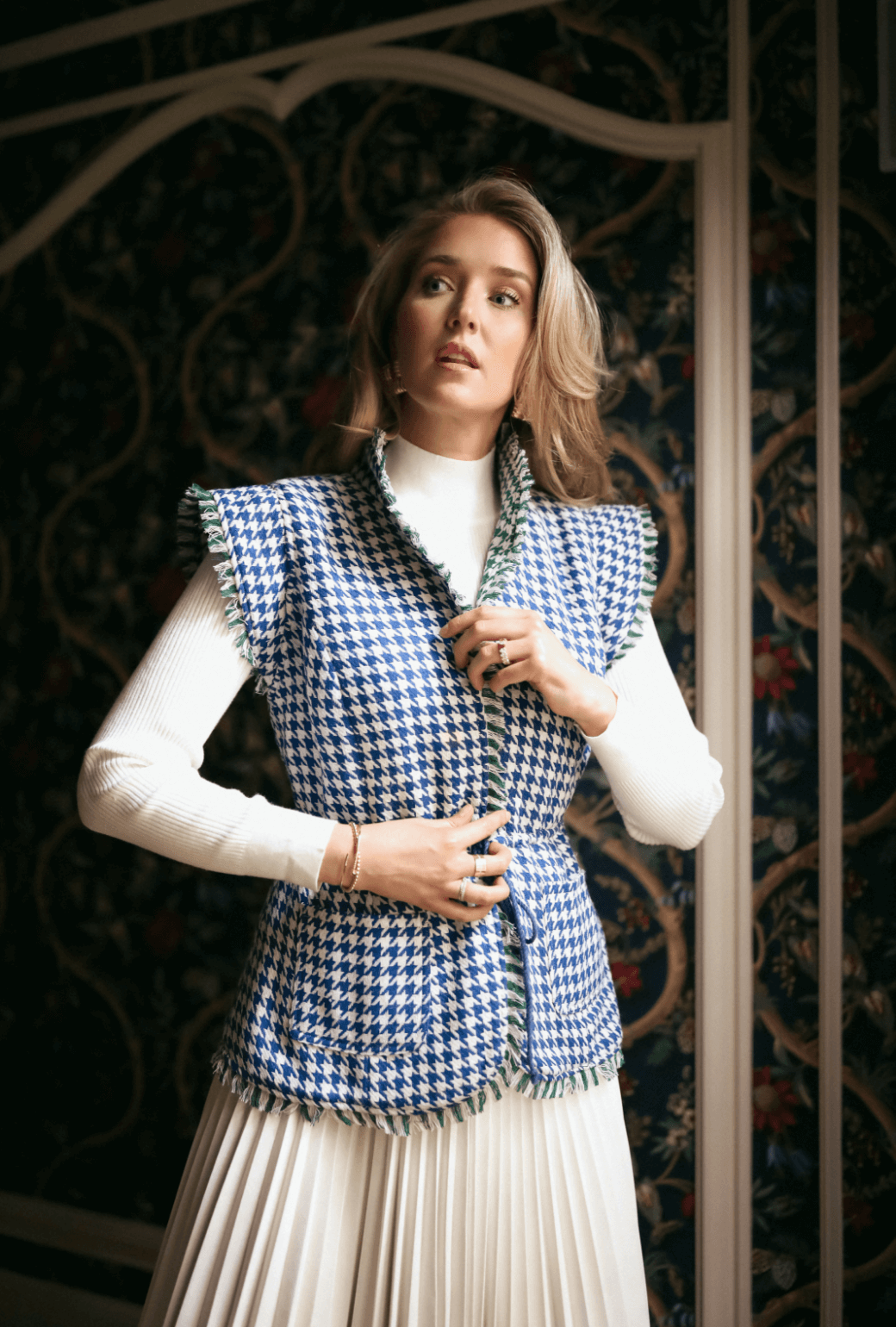 BURU x Mary Orton Reversible Vest - Houndstooth
