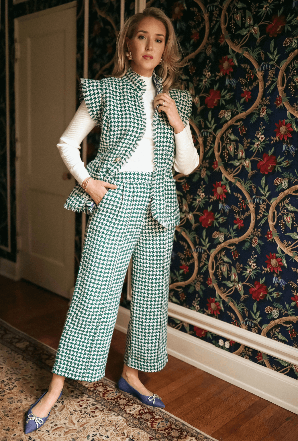 BURU x Mary Orton Reversible Vest - Houndstooth