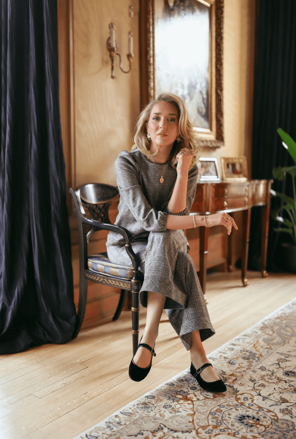 BURU x Mary Orton Wide Leg Trousers - Glen Plaid 2