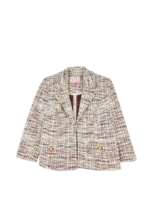 BURU x Val Knit Blazer - Ivory Tweed