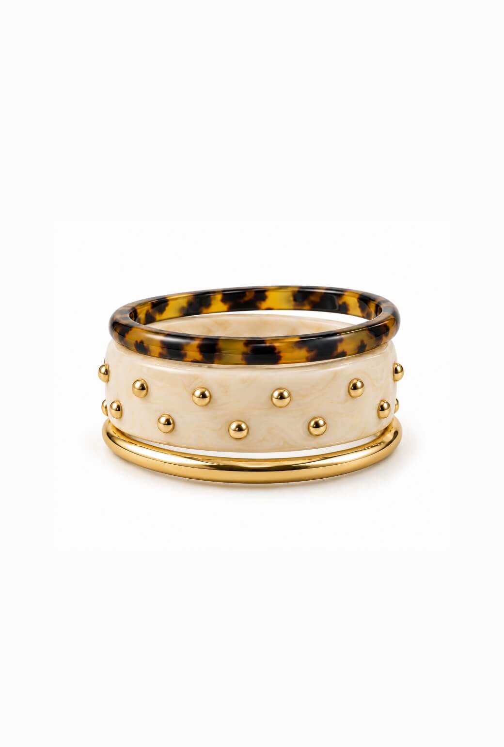 Lele Sadoughi x Buru Bangle Set - Tortoise, Ivory & Gold – BURU