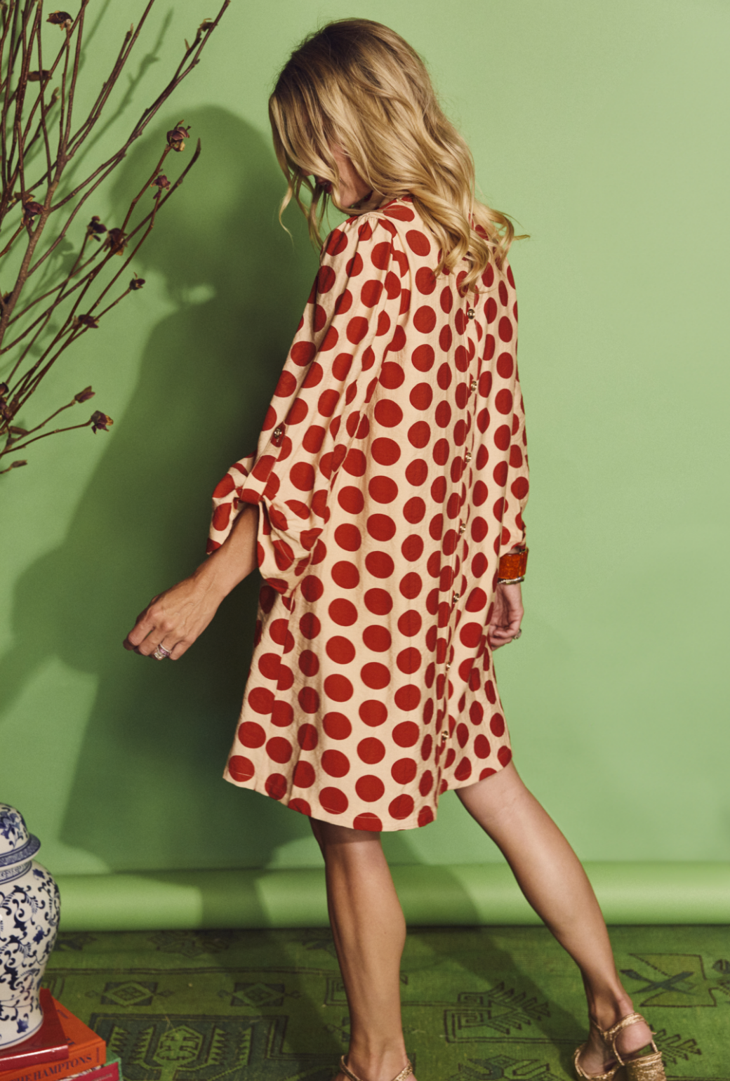 SAMPLE - Bell Sleeve Mod Dress - Big Dot