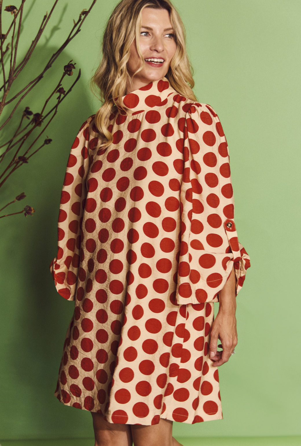 SAMPLE - Bell Sleeve Mod Dress - Big Dot