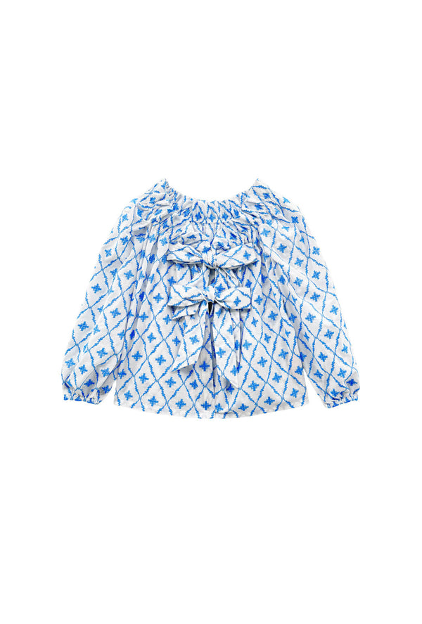 Bettie Ann Blouse - Blue Embroidery