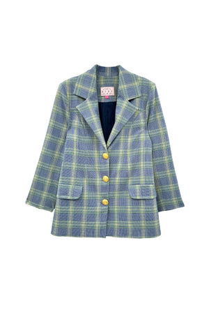 Boyfriend Blazer - Blue & Green Plaid