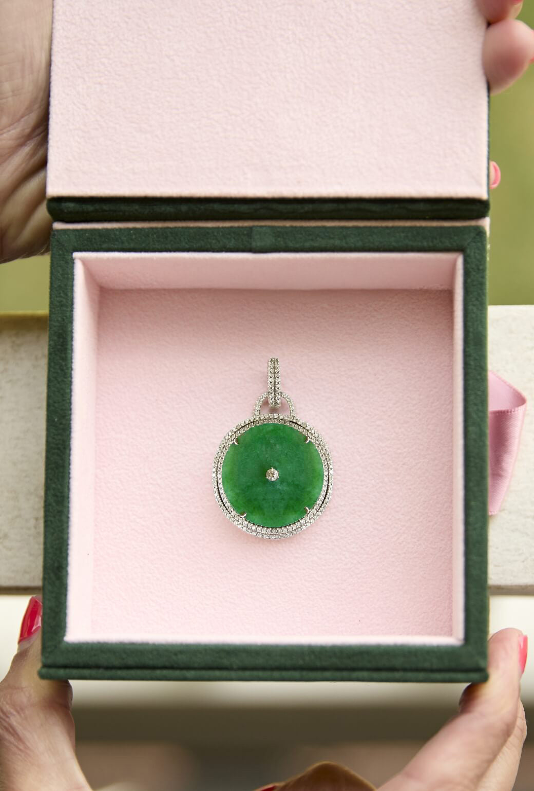 Buru Medallion - Diamond & Jade