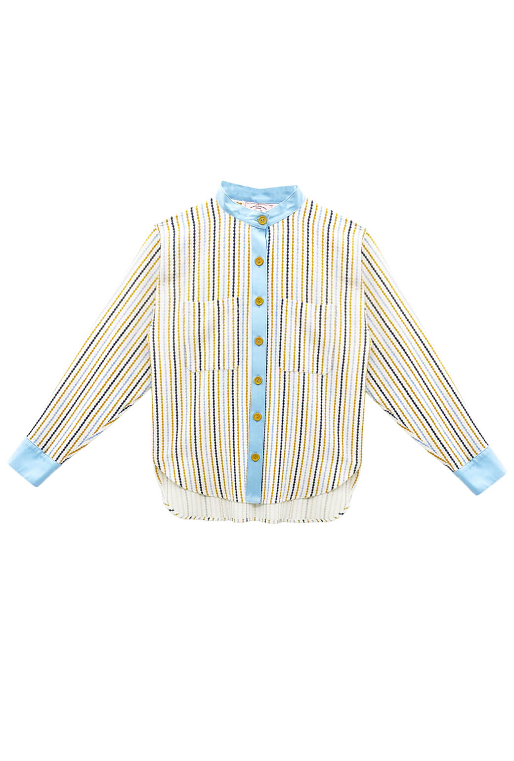 Buru x Megan Stokes Mandarin Shirt - Popcorn Stripe
