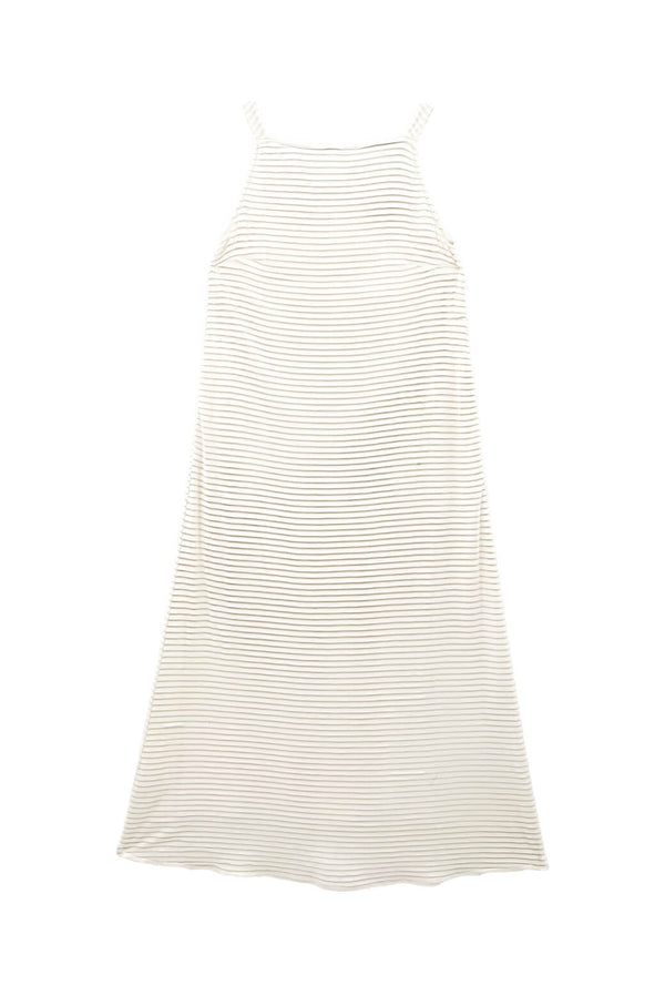 Buru x Megan Stokes The Megan MIDI Dress - White Pintuck Knit
