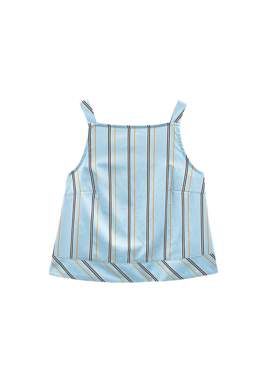 Buru x Megan Stokes The Stokes Swing Top - Blue & Brown Stripe