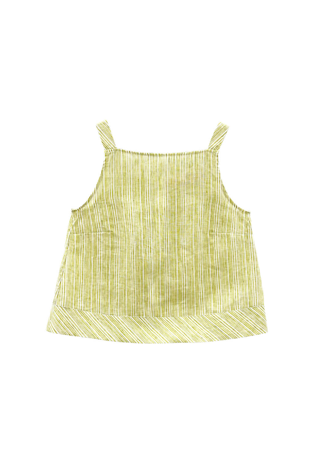 The Stokes Swing Top - Green Linen Stripe