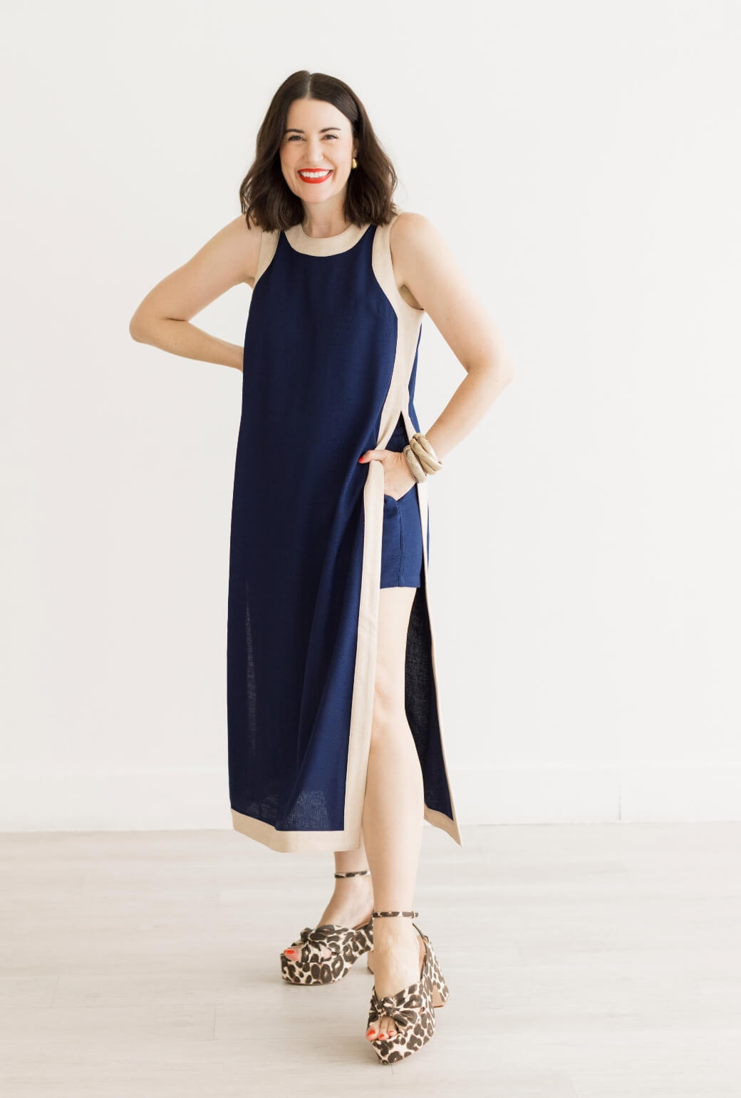 Buru x Val Bermuda Set - Navy & Taupe