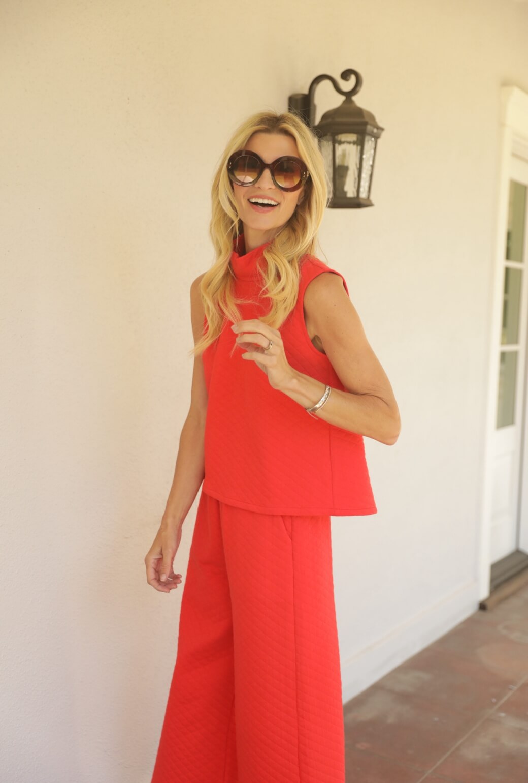 Buru x Val Cropped Sleeveless Mod Top 2.0 - Rouge Diamond Knit