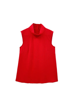 Buru x Val Sleeveless Mod Top - Rouge Jacquard Knit