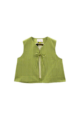 Buru x Val The Fife Vest - Green Polka Dot