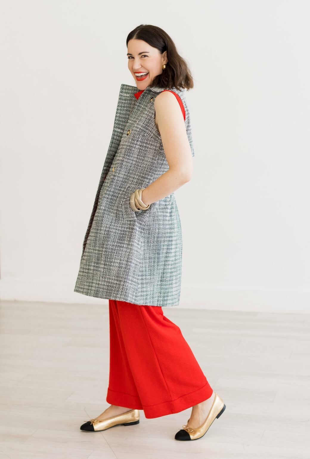 Buru x Val The Val Vest - Black & White Tweed