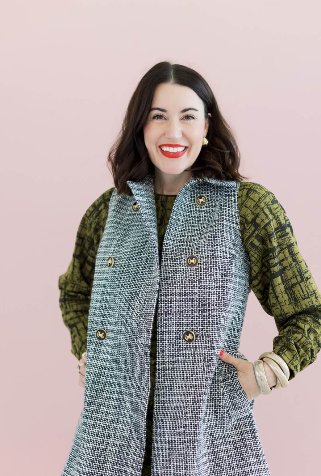 Buru x Val The Val Vest - Black & White Tweed