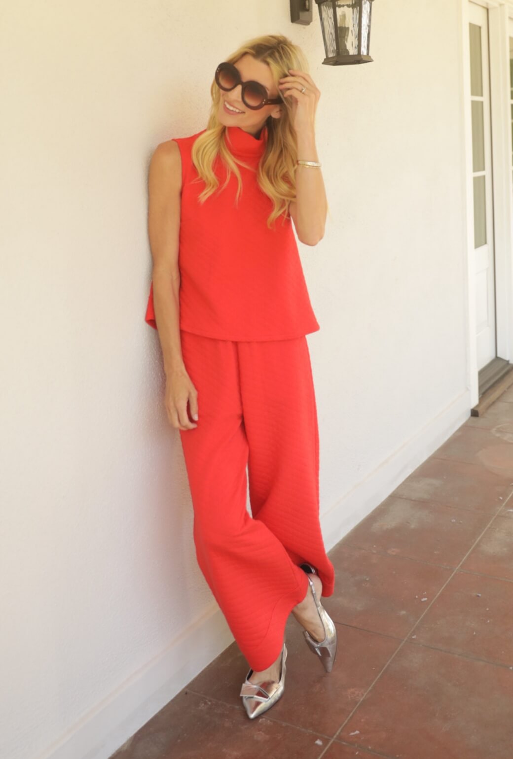 Buru x Val Wide Leg Knit Trouser 2.0 - Rouge Quilted Knit