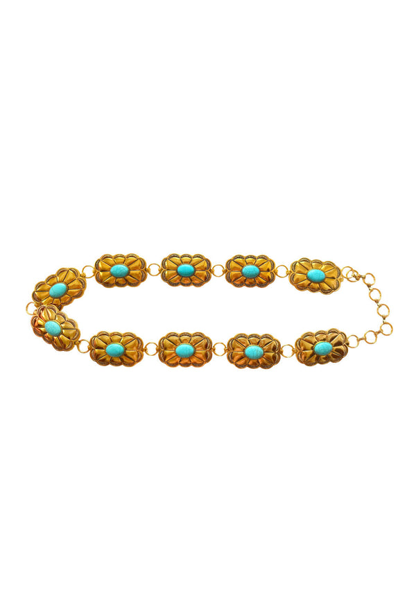 Chain Belt - Gold & Turqoise