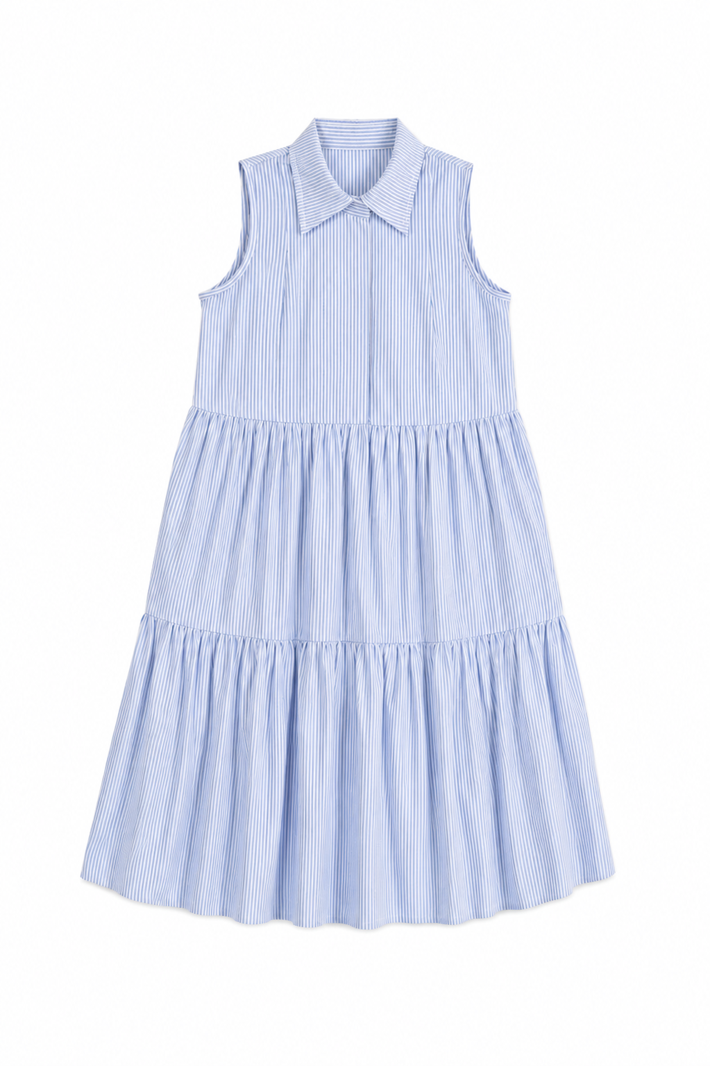 SAMPLE^- Tiered Mini Dress - Blue Stripe BURU SAMPLE^- Tiered Mini Dress - Blue Stripe BURU