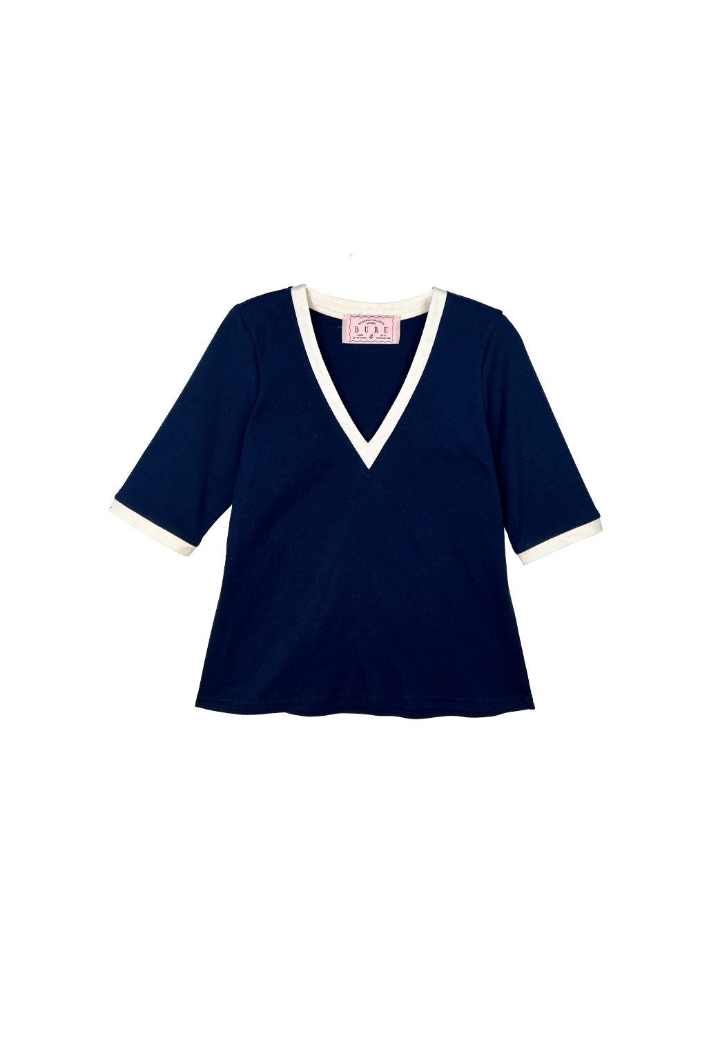 Buru x Jaimie Dewberry Contrast Tee Navy & Ivory BURU