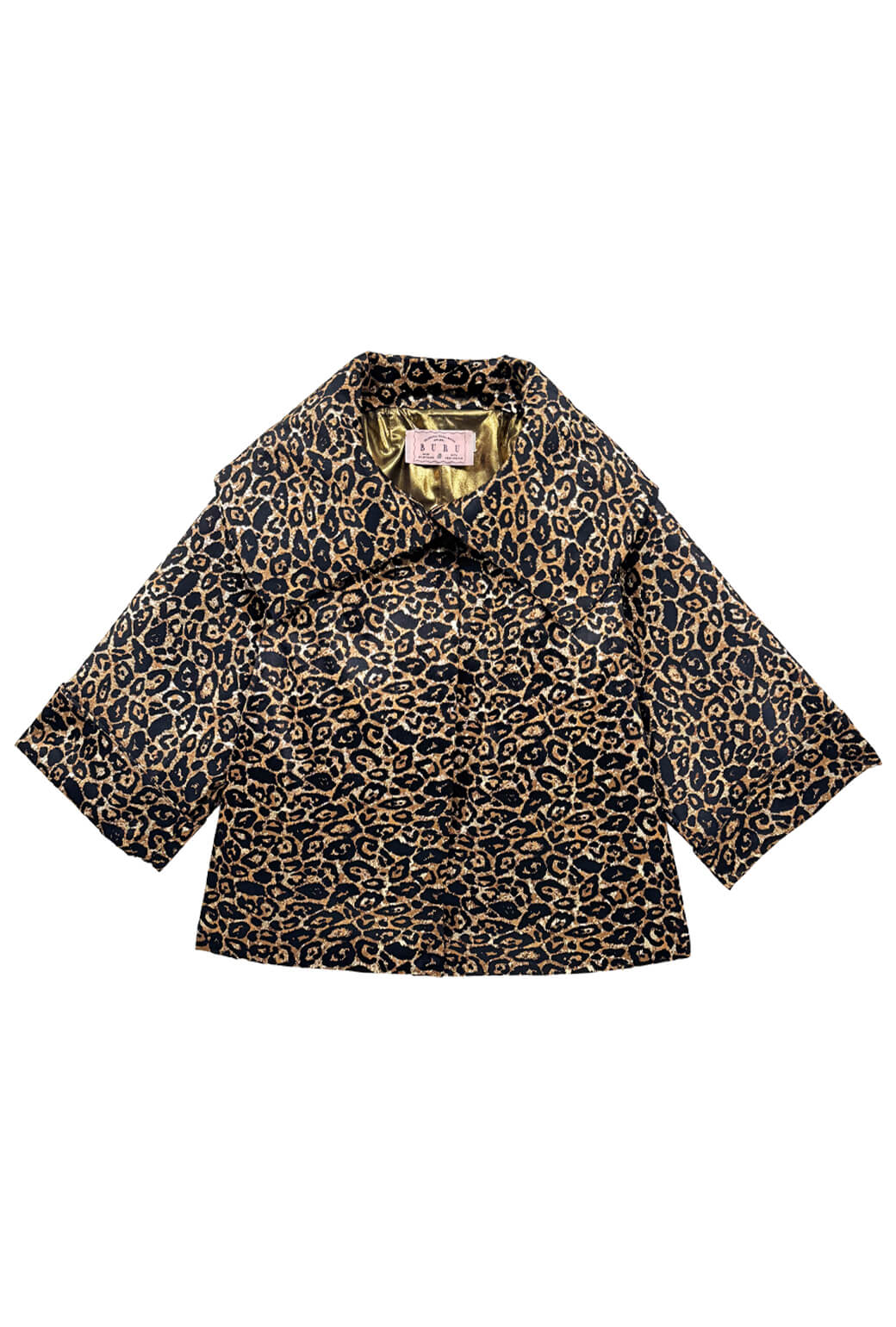 Cropped Grace Coat - Leopard Print Lurex