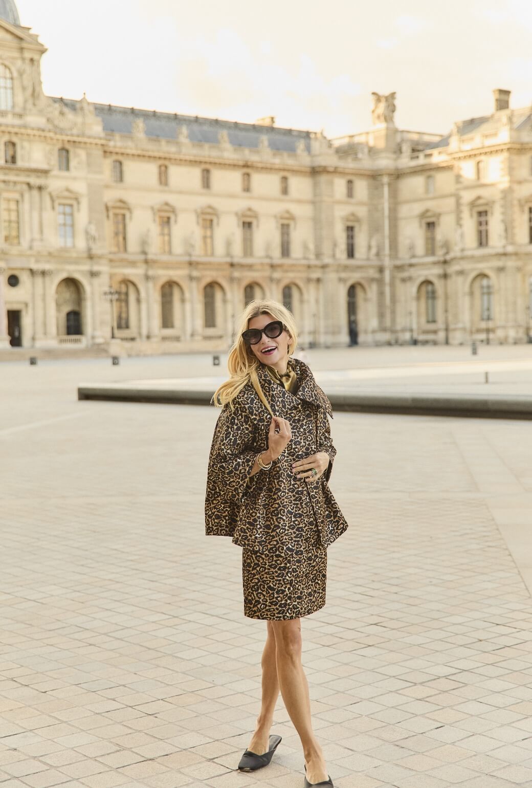 Cropped Grace Coat - Leopard Print Lurex