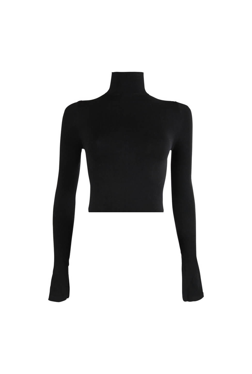Cropped Long Sleeve Mock Turtleneck Black – BURU