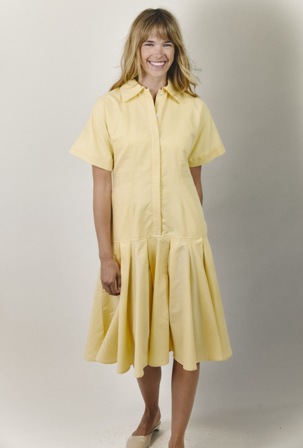 Drop Waist Day Gown - Butter Yellow S Drop Waist Day Gown - Butter Yellow S
