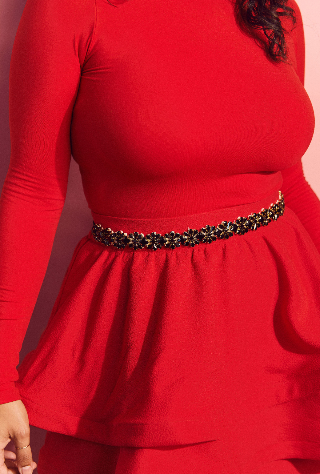 Embellished Wrap Belt - Black