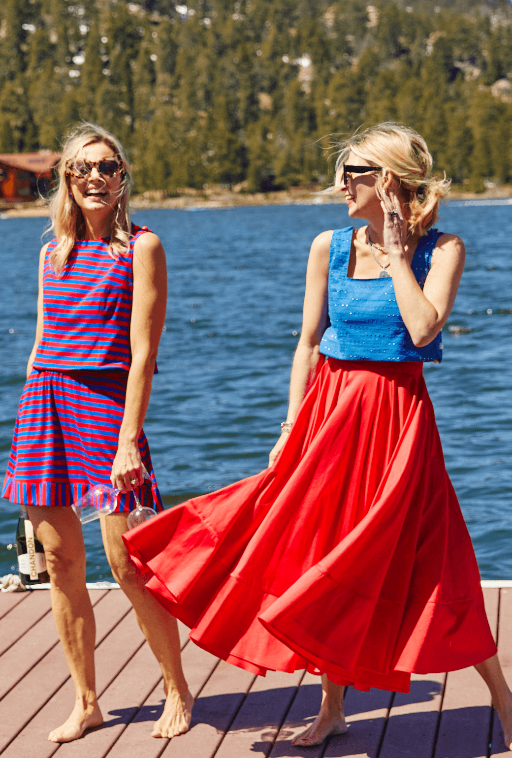 Everyday MINI Skirt - Red & Blue Stripe