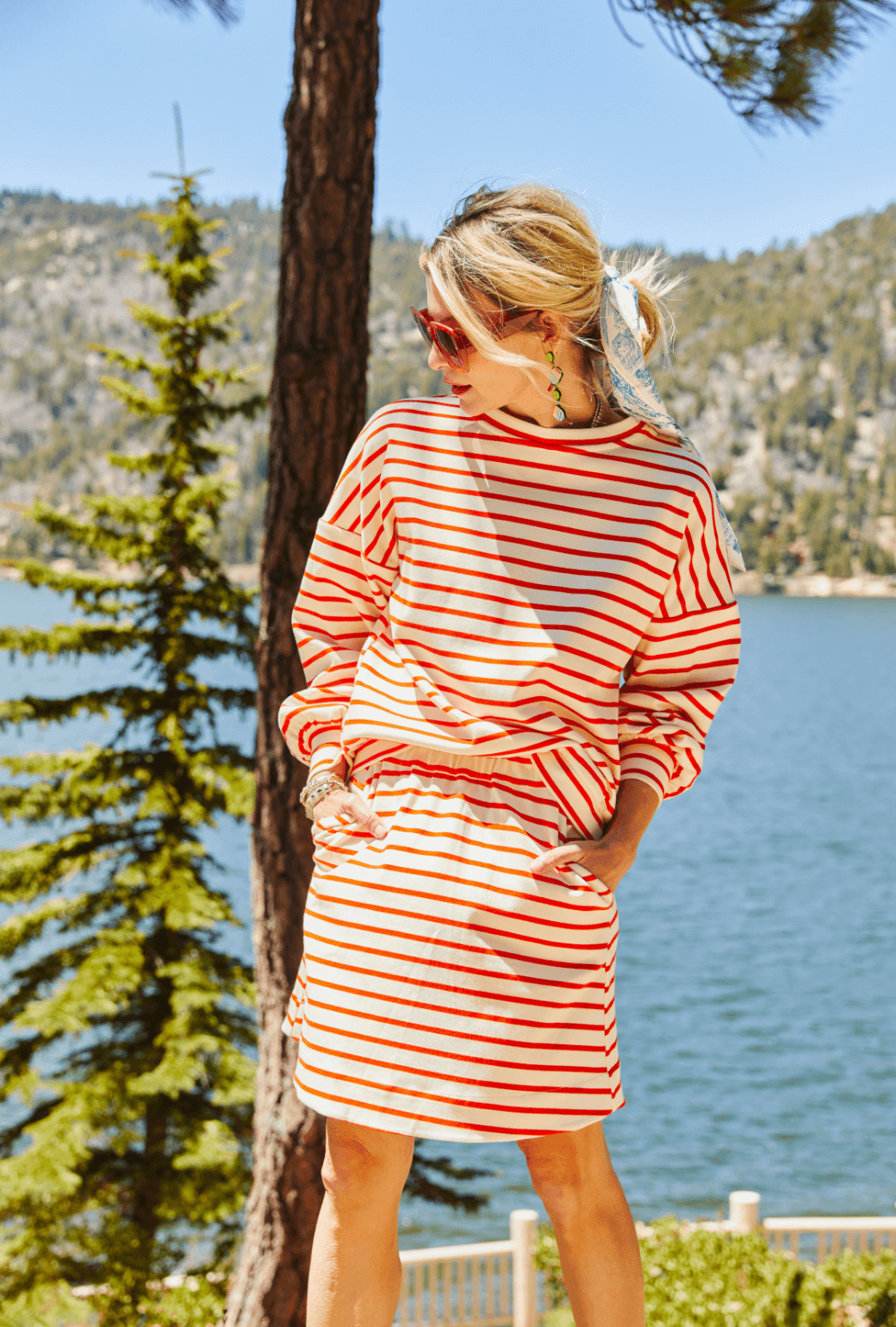 SAMPLE - Everyday MINI Skirt - Tangerine Stripe Knit
