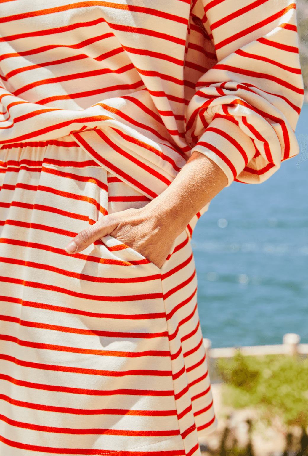 SAMPLE - Everyday MINI Skirt - Tangerine Stripe Knit