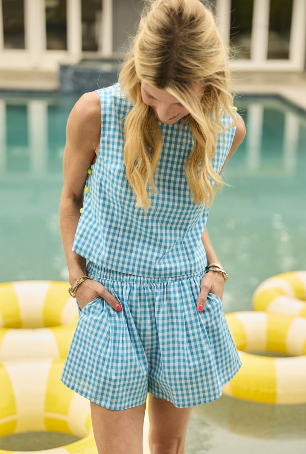 Everyday Shorts - Turquoise Gingham