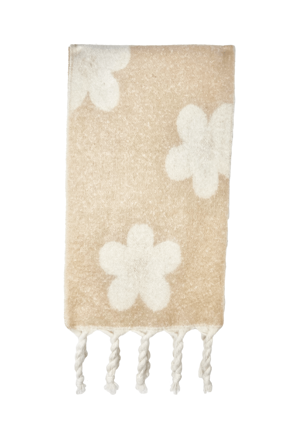 Faux-Mo Tassel Scarf - Ivory