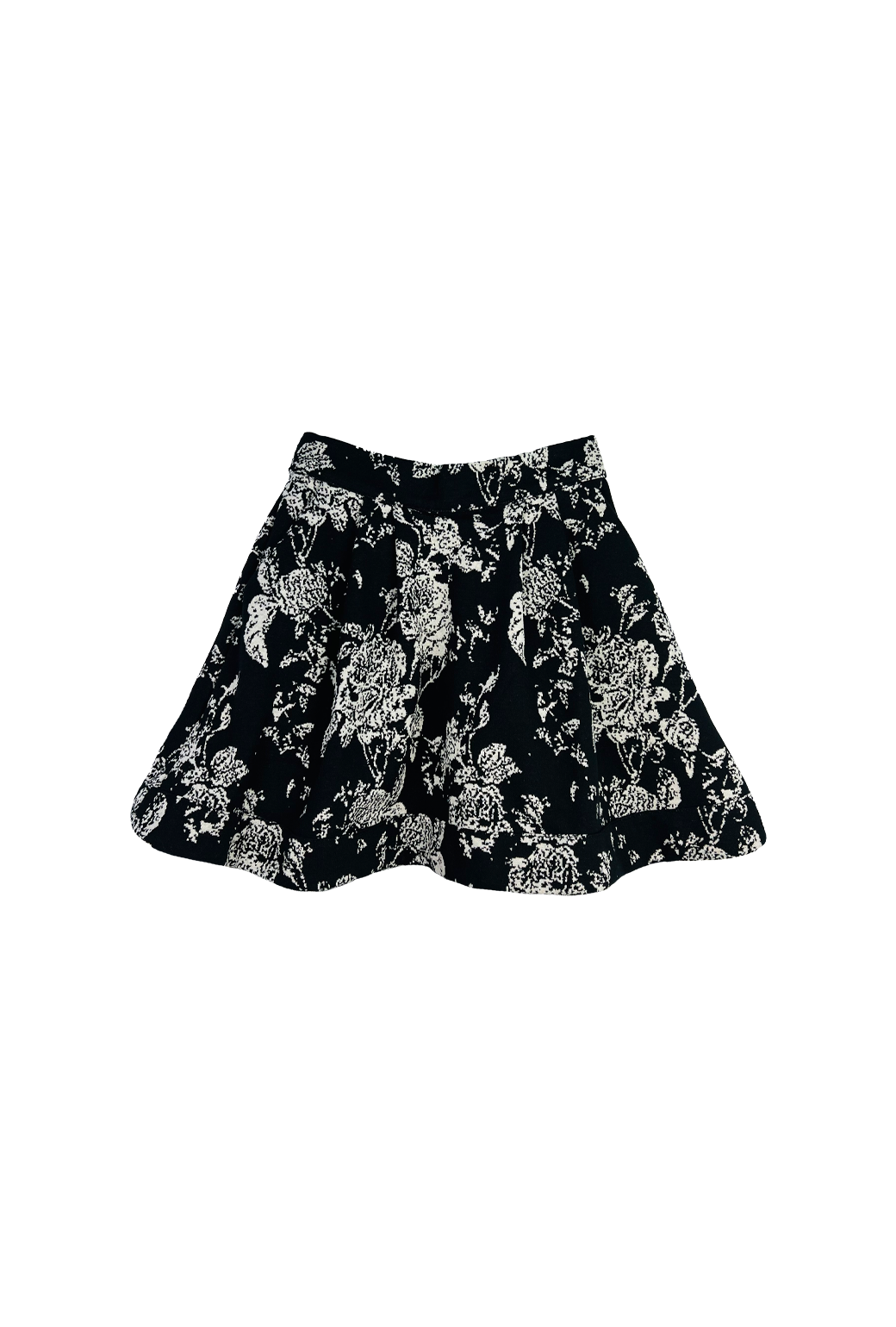 Black and sales white rose skirt