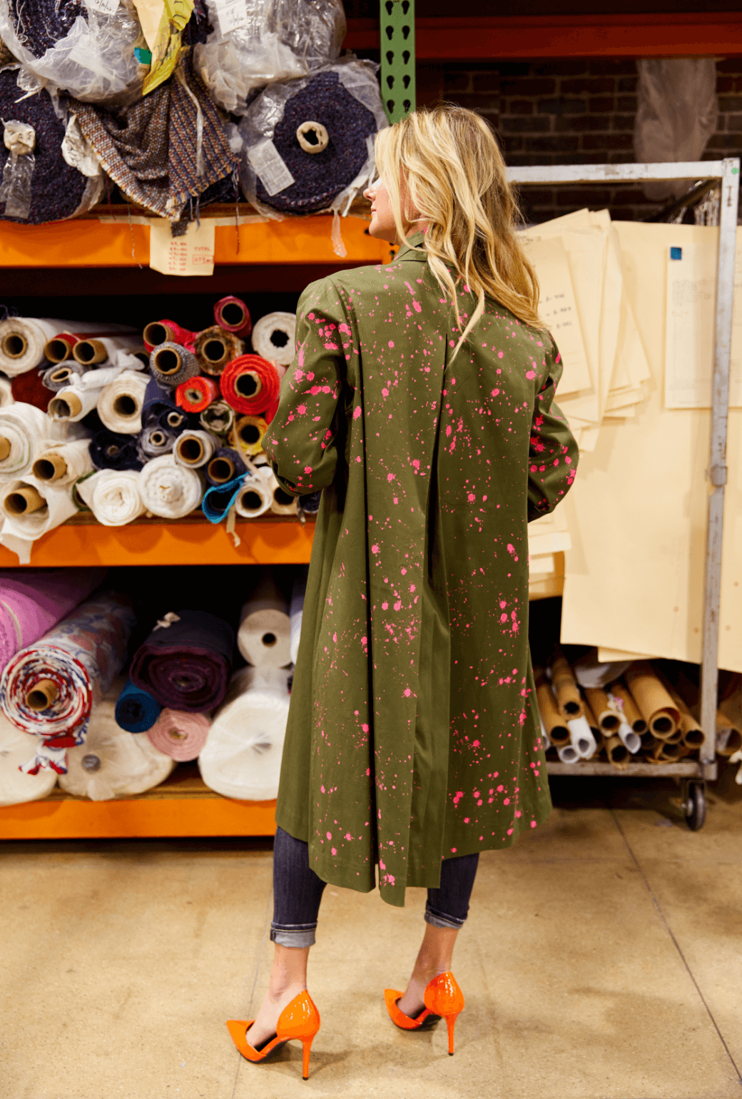 BURU x Mignonne Gavigan Hand-Painted Swing Coat - Cotton Twill