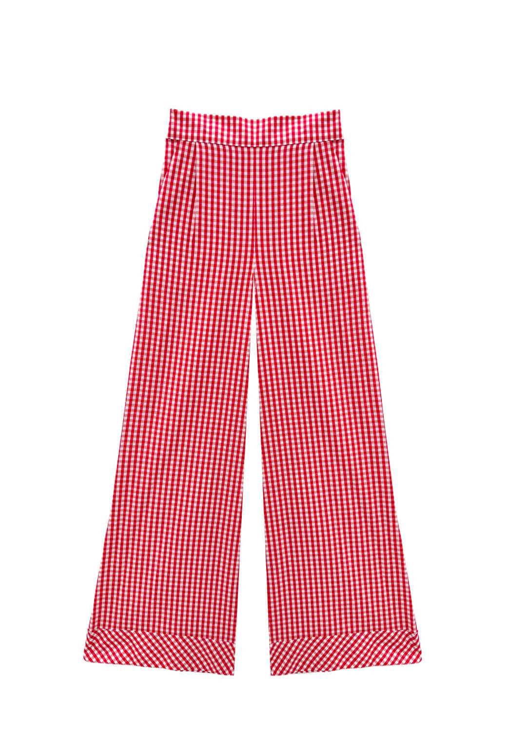 Buru x Val Hepburn High Rise Trousers - Red Gingham