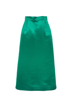 Buru x Old Soul Etiquette Hostess Skirt Maxi - Green Satin