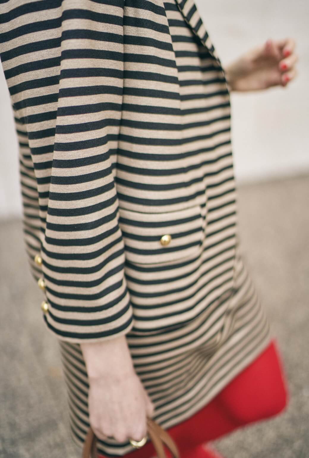 BURU x Val Knit Blazer - Taupe & Black Knit