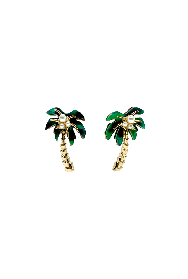 Le Palm Earrings - Green