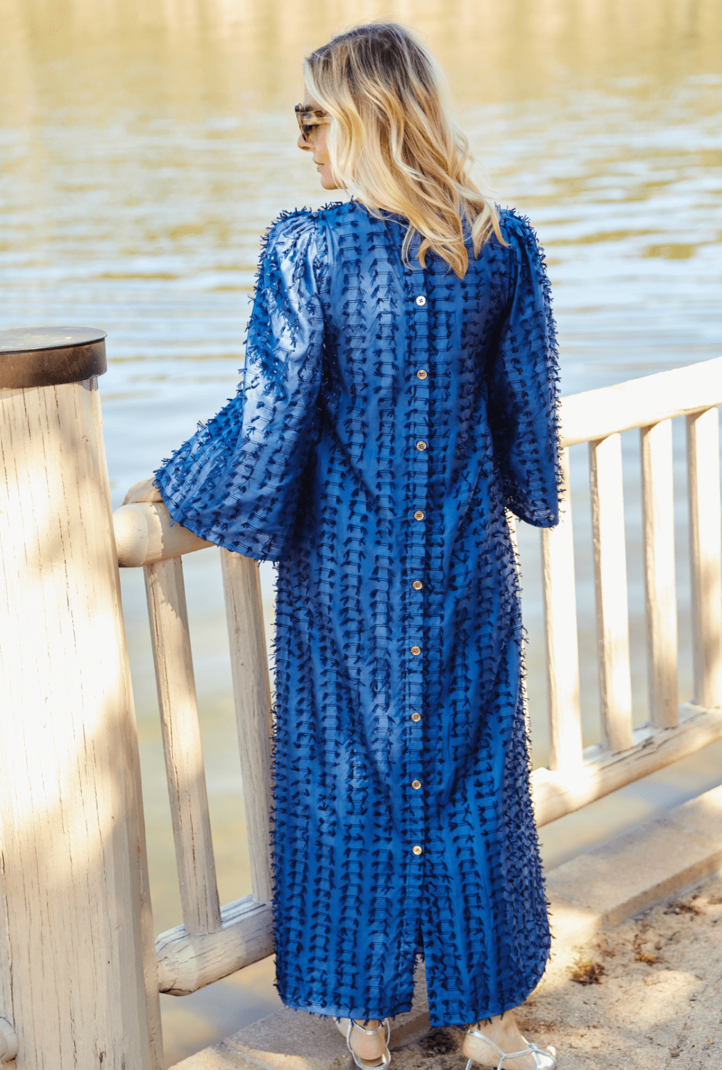 Le V Kaftan - Navy Bows