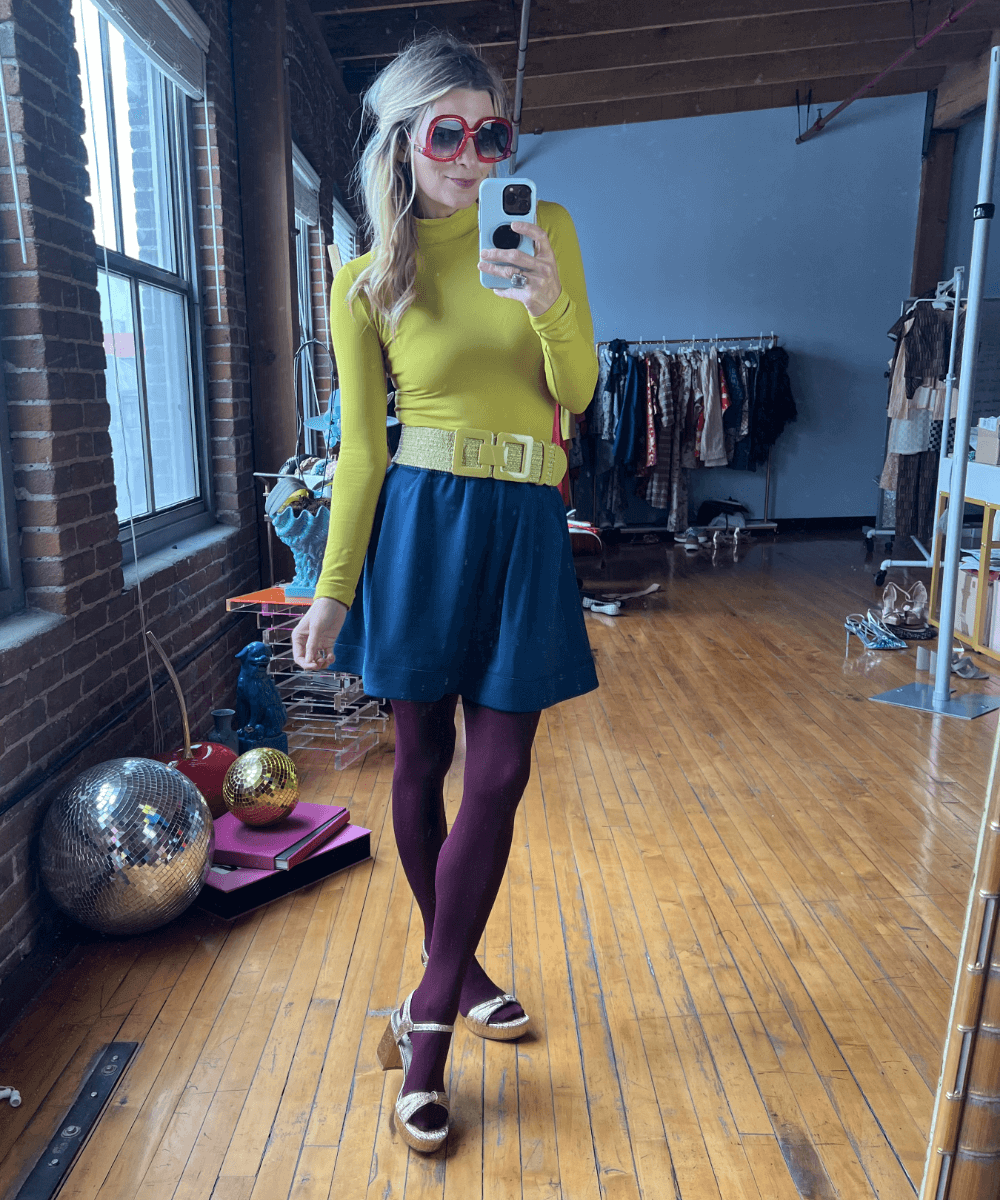 Long Sleeve Turtleneck Top - Chartreuse