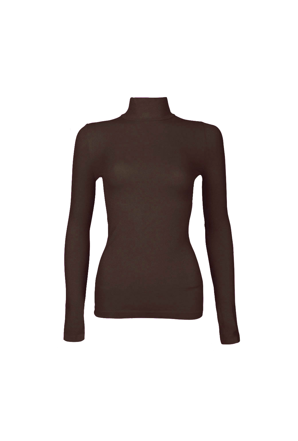 Long Sleeve Turtleneck Top - Chocolate