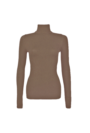 Long Sleeve Turtleneck Top - Mocha